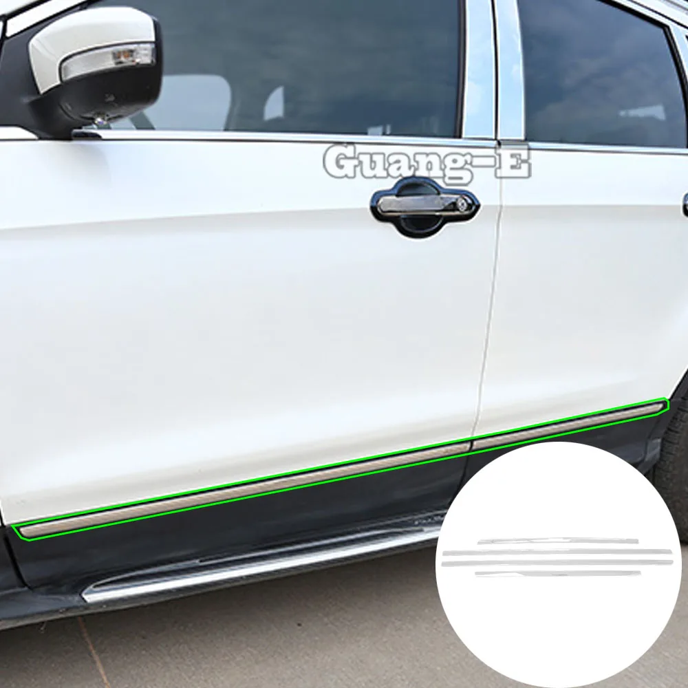 

Car Cover Detector Stainless Steel Side Door Body Trim Strip 4PCs For Ford Kuga Escape 2013 2014 2015 2016 2017 2018 2019 2020