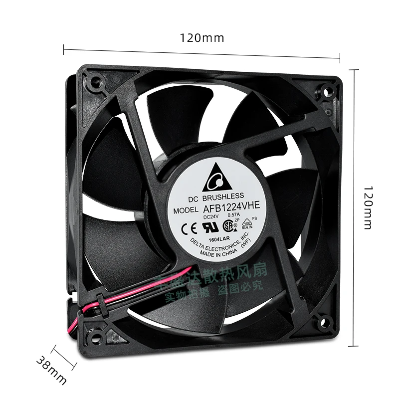 

Delta Electronics AFB1224VHE DC 24 В 0,57 А 120x120x38 мм 2-проводной охлаждающий вентилятор для сервера