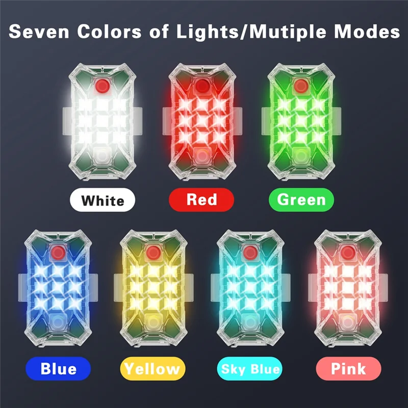 3CGRO-Wireless Rechargeable LED Strobe Lights With Remote Control Waterproof For Motorcycle Bike Car Drone Aircraft