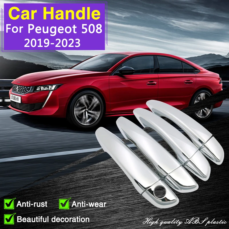 

for Peugeot 508 MK2 2019 2020 2021 2022 2023 Chrome Door Handle Cover Car Accessories Stickers Rustproof Retrofit Catch Styling