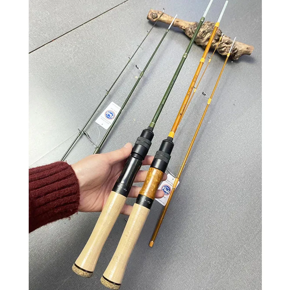 Rod Blank 1.47M Spinning Glassfiber Travel Trout Fishing Rod UL Power Solid Wood Reel Seat Fuji Guide 3A Cork Grip Fishing Rod view 2