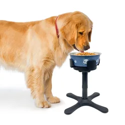 New pet dog bowl holder with adjustable lifting and anti overturning features, high foot tilt, and a medium to large dog bowl Su