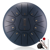 Hluru 8 Inch 11 Tune Steel Tongue Drum Tank Hollow Drums Ethereal Drum Percussion Instruments Gift With Drumsticks Carrying Bag