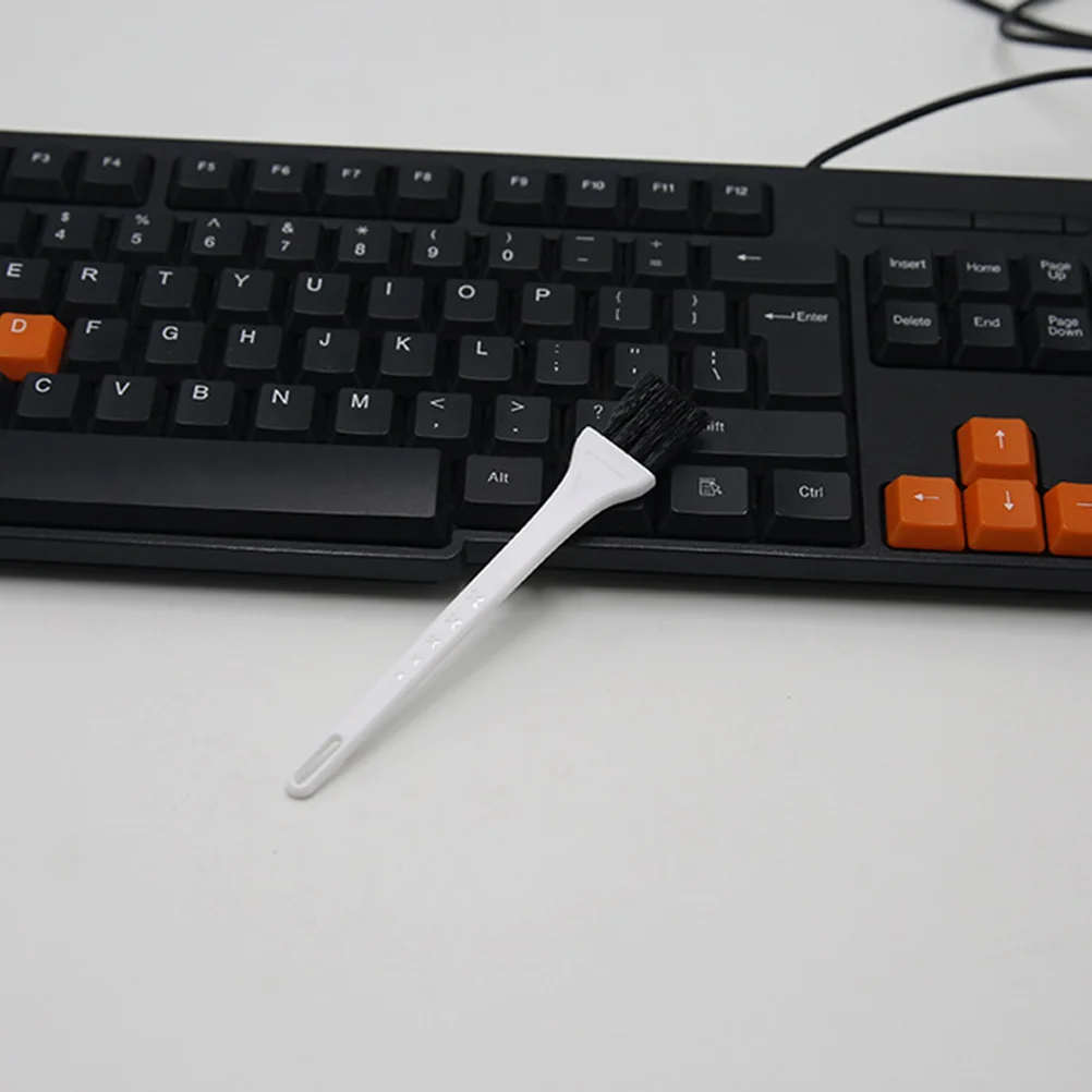 Anti Static White Portable Plastic Handle Nylon Cleaning Keyboard Brush for Computer and Small Spaces