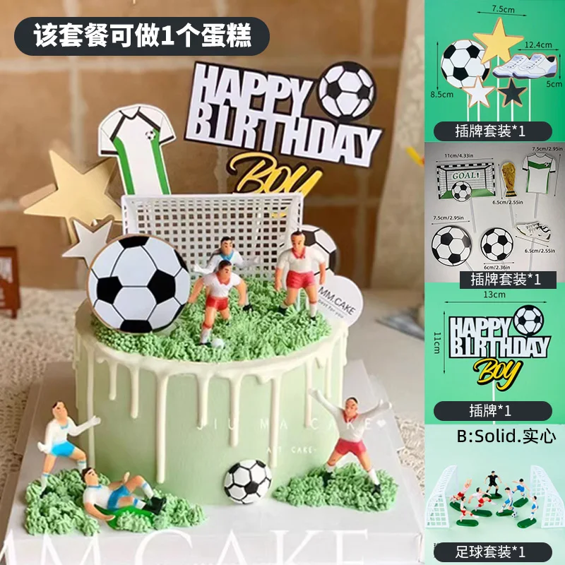 Fußball Junge Kuchen Dekoration Fußballplatz Spieler Puppe Cupcake Top Alles Gute zum Geburtstag Dekoration Sport Kinder Party Supplies – Detail 10