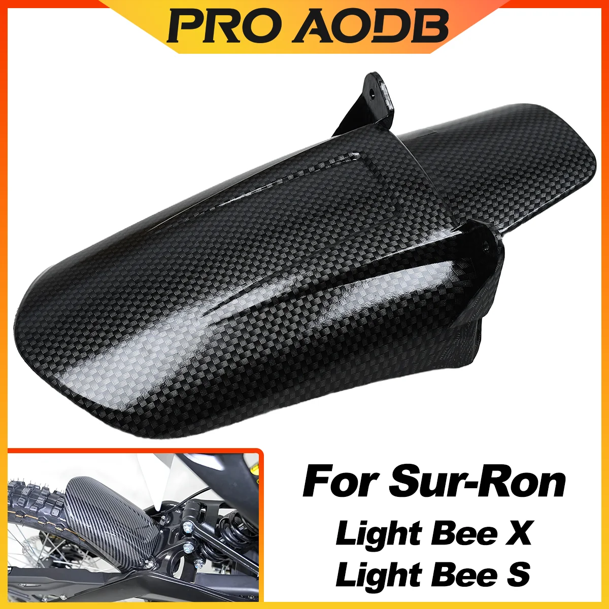 For Sur Ron Electric Motocross Carbon fiber Rear Wheel Fender Mudguards For Sur-Ron Bike Light Bee X & Light Bee S Refit Parts