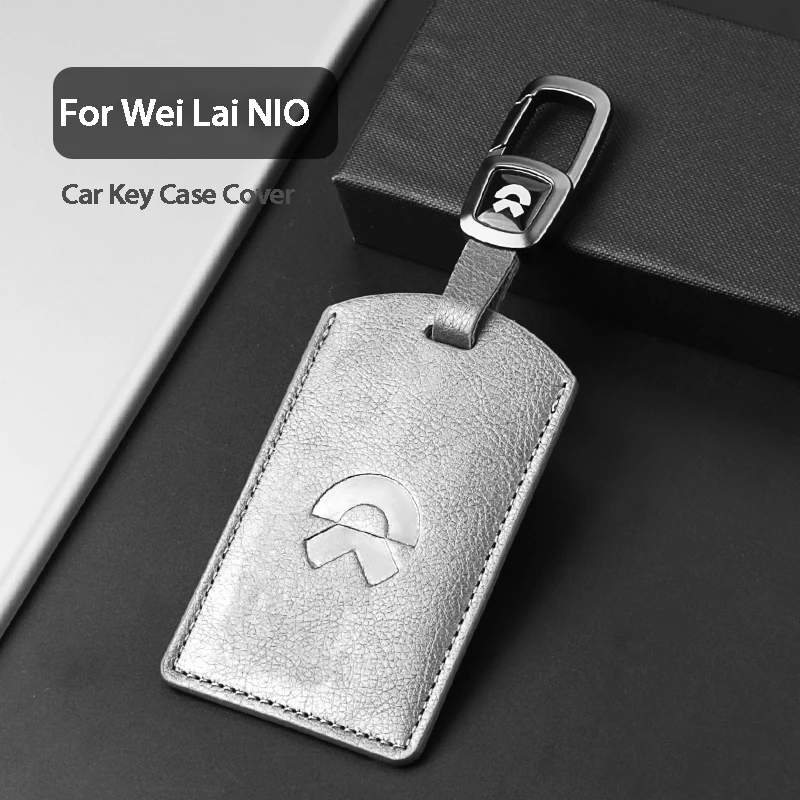 

Leather Car Key Case Cover For Wei Lai NIO ET5 ET7 ES7 EC7 ES6 ES8 EC6 Auto Shell Keychain Anti Scratch Cover