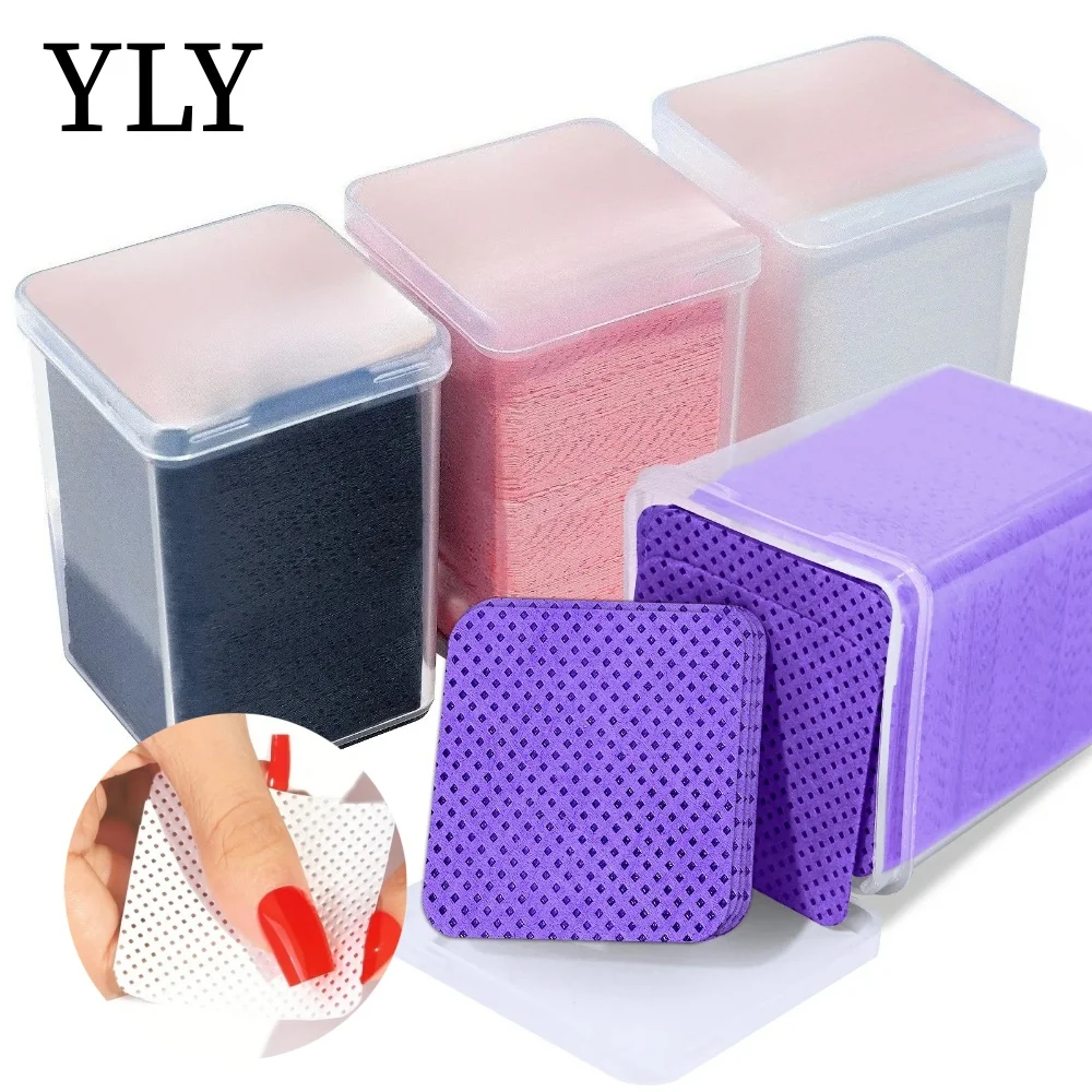 200pcs Lint-Free Nail Polish Remover Cotton Wipes UV Gel Tips Remover Cleaner Paper Pad Nails Polish Art Cleaning Manicure Tools
