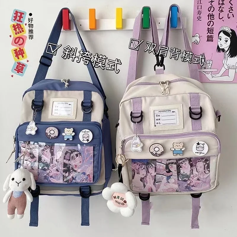 Mochila japonesa Harajuku para mujer, bolso de uniforme JK, mochila escolar, bolso de hombro para adolescentes, bolsa Itabag transparente ita