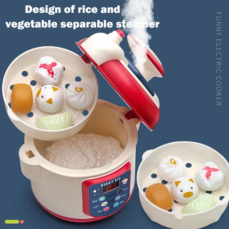 Kitchen Toys Mini Food Children Spray Electric Rice Cooker Toy Playing House Simulation Cooking Early Education For Girls Toys