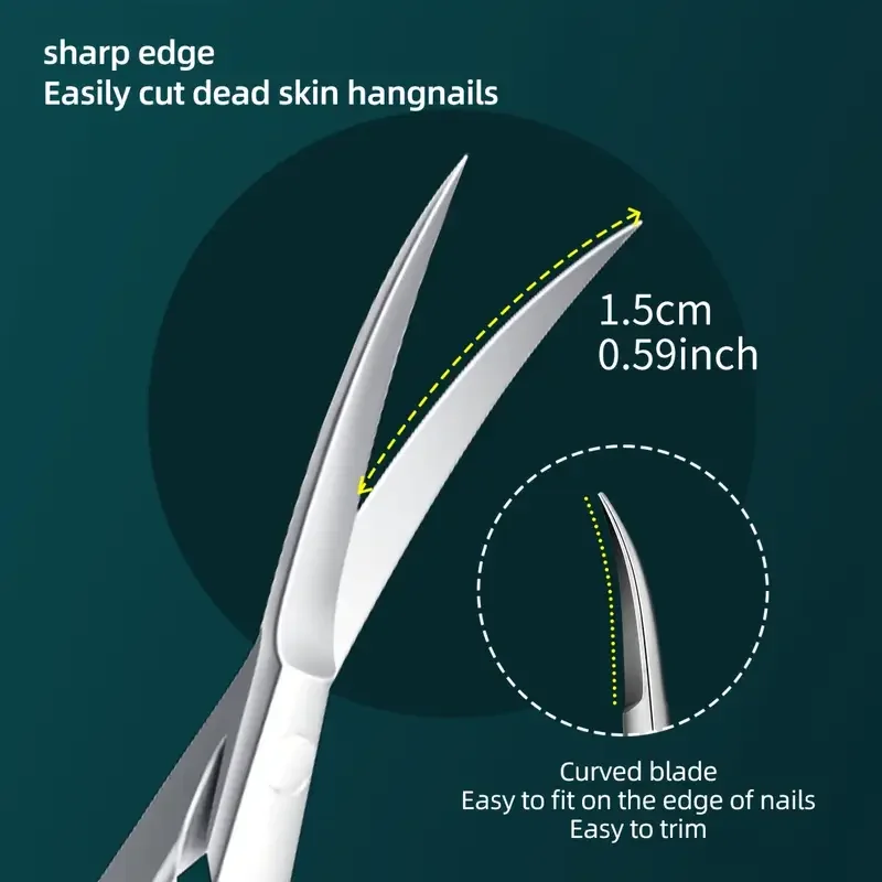 1 szt. Profesjonalny przyrząd do usuwania martwego naskórka ze stali nierdzewnej, nożyczki do brwi, trwałe, zakrzywione, z krzyżowym ostrzem, narzędzia do pielęgnacji paznokci i upiększania.