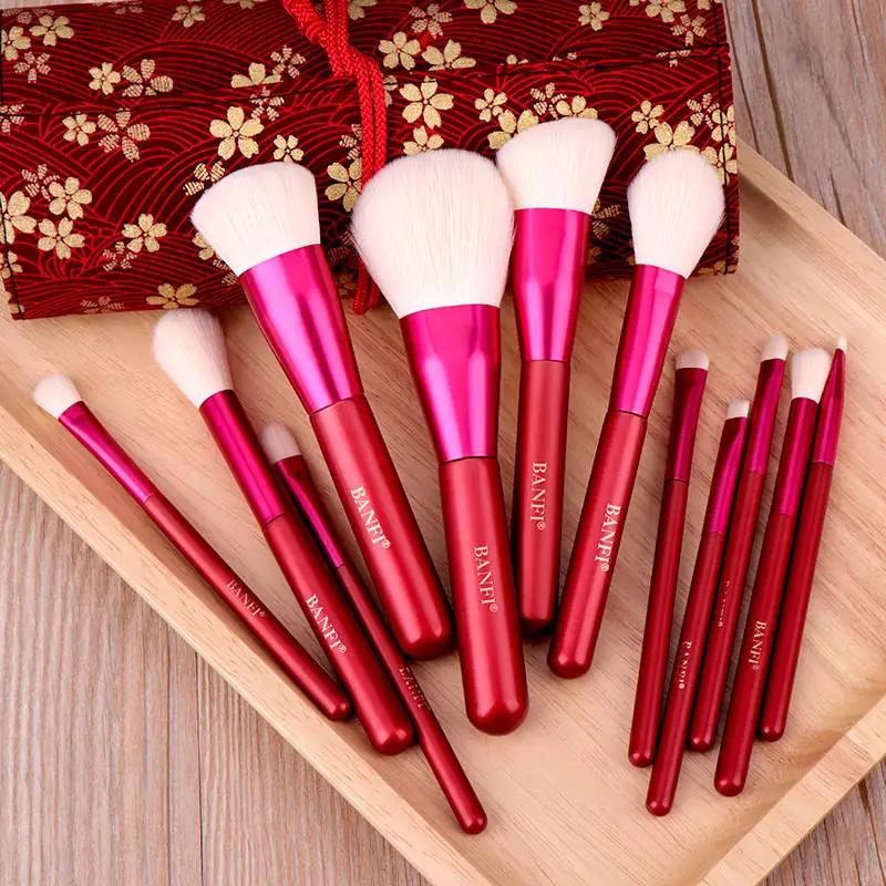 FJER 12PCs/set Makeup Brushes Set Portable Multifunctional Soft Cosmetics Beauty Tool Kit  Pincel Maquiagem