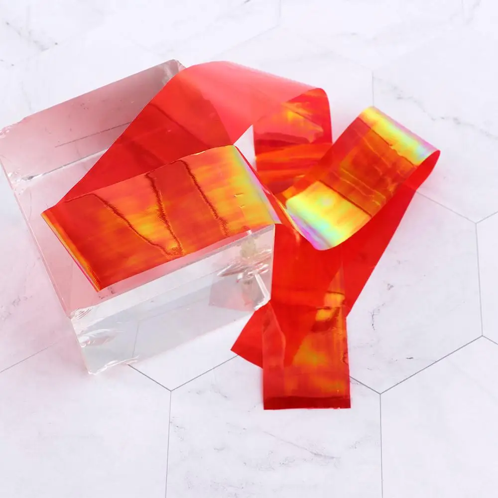 글리터 데칼 네일 스티커 전사지 오로라 깨진 유리 호일 네일 호일 필름 네일 아트 장식 레이저 셀로판