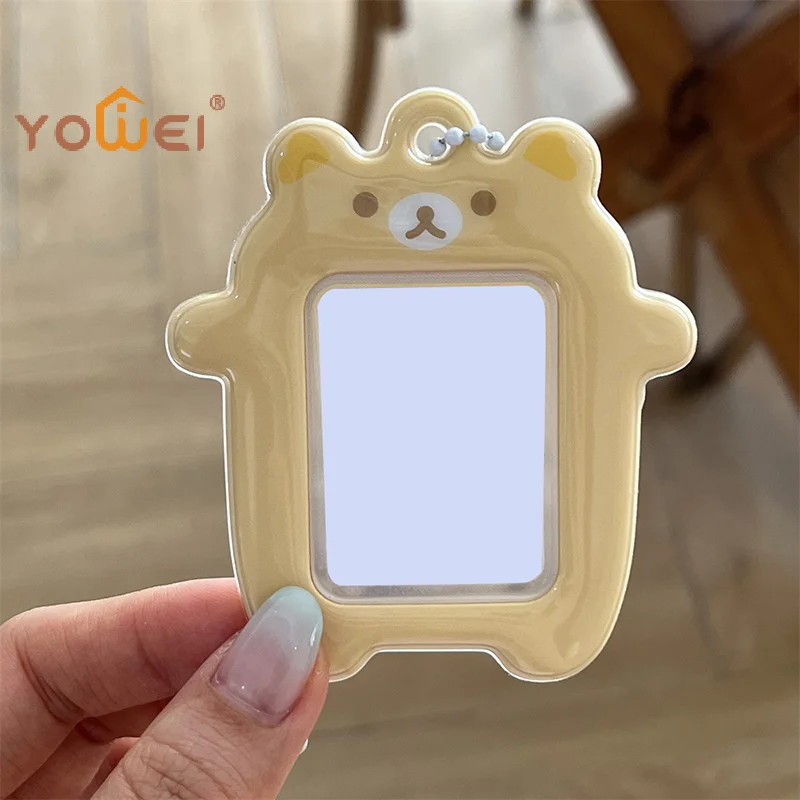 Latest 1Pcs Lazybear Photocard Student Card Case Rilakkuma 2 Inch Photo Card Holder Idol Photo Protector Ornaments Case