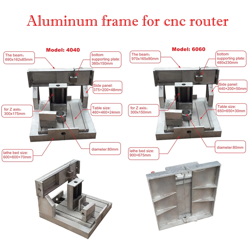 4040 6060 CNC Frame Aluminum Frame Body for DIY CNC Engraving Drilling Milling Machine for CNC Router Spindle Fixture 80mm