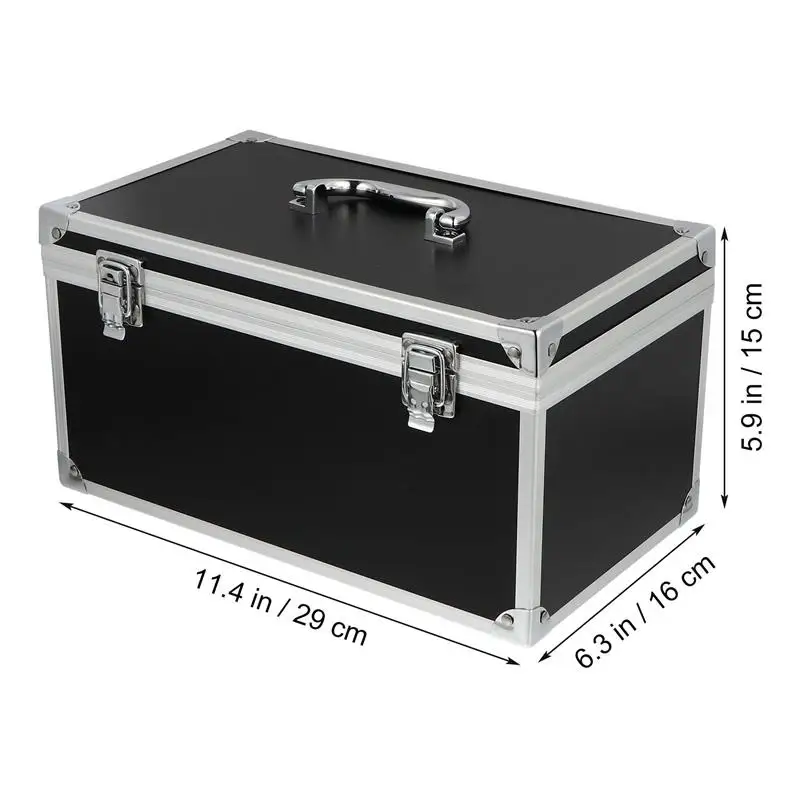 1 Toolbox Instrument Container Aluminum Alloy Tool Box Waterproof Carrying Case Metal Suitcase Multifunction Hard Storage Case