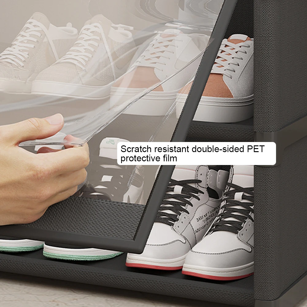 

9-Tier 18 Pair Narrow Shoes Shelf Cabinet Holds 18 Pairs Sneaker Rack Organizer Shoes Cabinet Closed Shelves for Closet Entryway