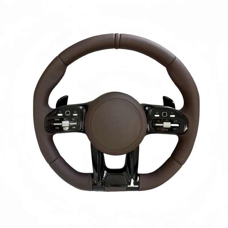 

Half Perforated Brown Leather Sport Steering Wheel for Mercedes Benz W205 W211 W212 A207 C207 W213 A238 C238 W463 G63 AMG GT