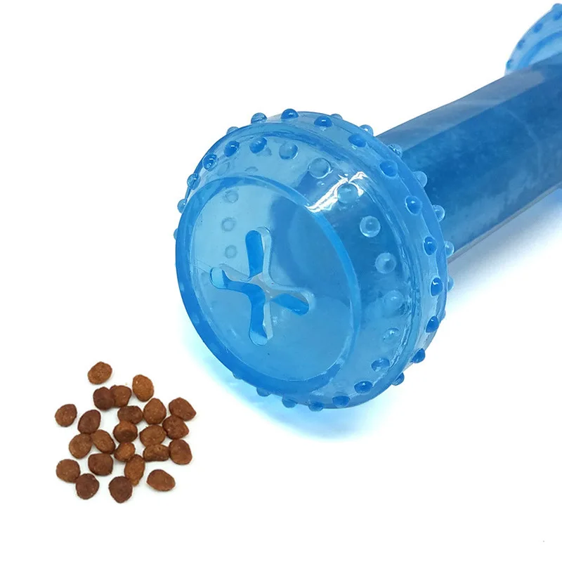 Pet dogs accidentally eating frozen dumbbell-shaped chew toys to cool down, develop intelligence