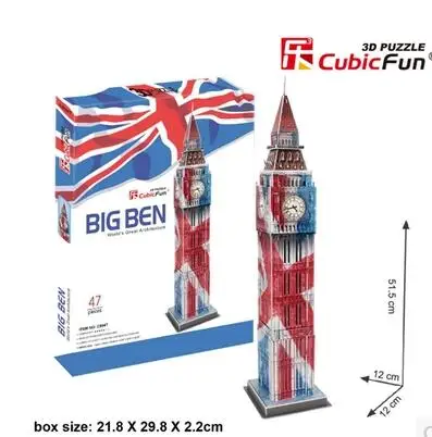 3D Puzzles London Big Ben DIY Building Paper Model Kids Creative gift Children Educational Toys Hot Sale Ordinary Version T69