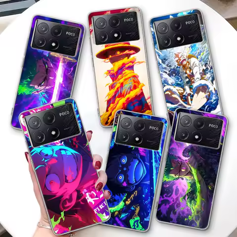 Luffy One Piece Zoro Case for Xiaomi Poco F7 Ultra F4 X6 M3 X7 M5s M6 X4 NFC M4 F2 Pro TPU Shockproof Transparent Phone Cover