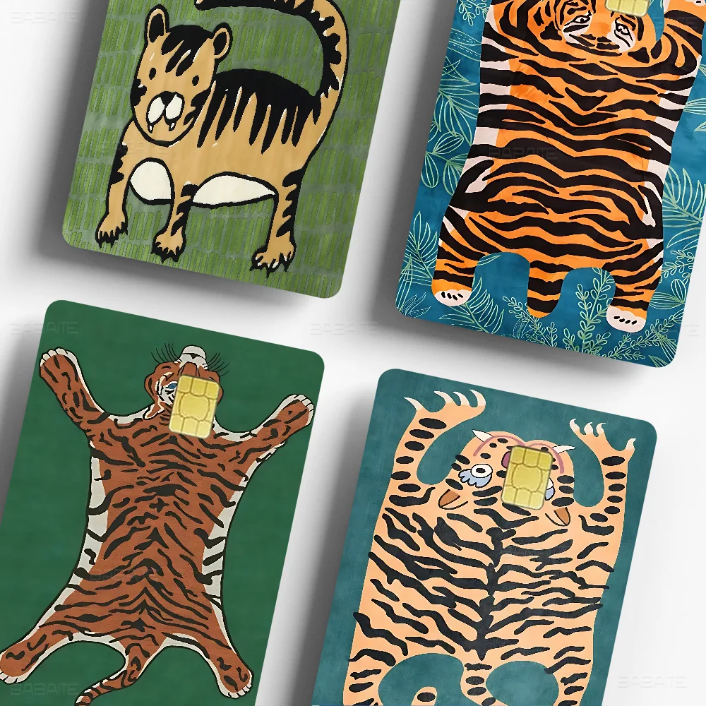 Tiger Credit Card Skin Stickers for VISA Bank Card Transportation Card Waterproof Sticker Anti-scratch Women Gift