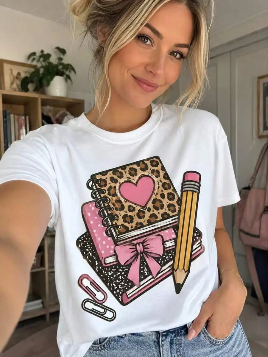 100% Cotton Women Funny Sarcastic English Language Arts Teacher Leopard ELA Men Women T-Shirt Graphic Tees Women