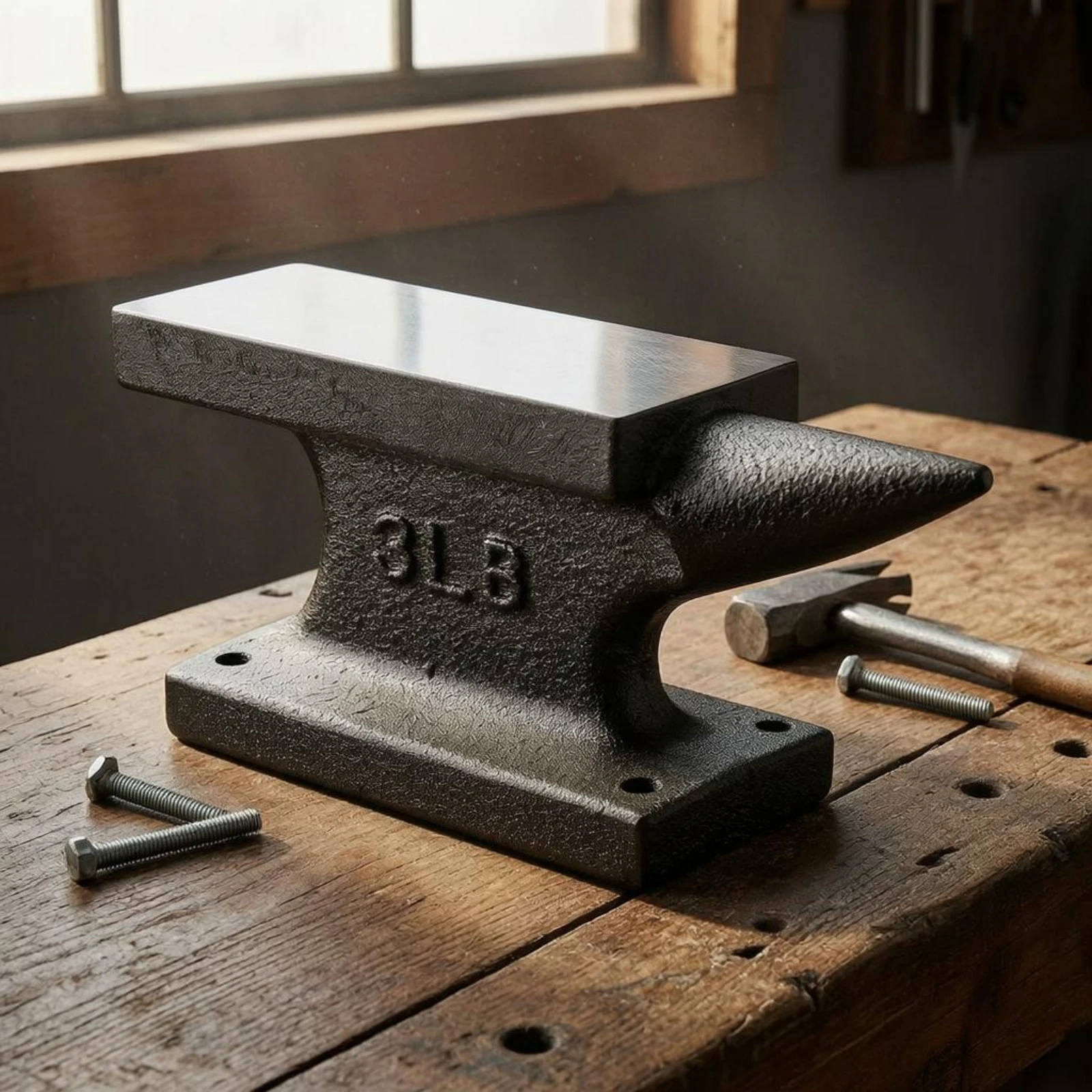 Tapered Anvil Polished Face Cast Iron Anvil Sturdy Small Size for Forging