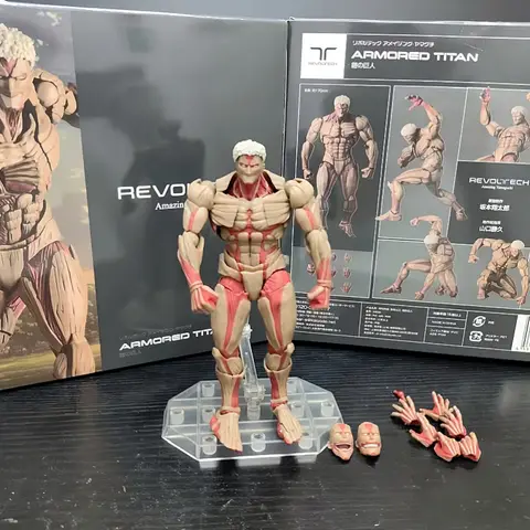 New Hot Ko Kaiyodo Attack On Titan Reiner Braun Amazing Yamaguchi Revoltech Armored Action Figure Model Toy Collectible Gift