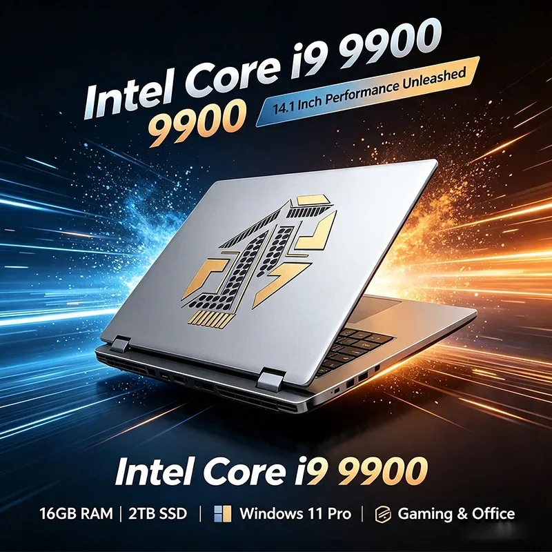 14.1inch Laptop Intel Core I9-9900 32GB 2TB Windows 11 Gaming Computer PC Gamer Office Ultra Slim Notebook 1920*1080 HD