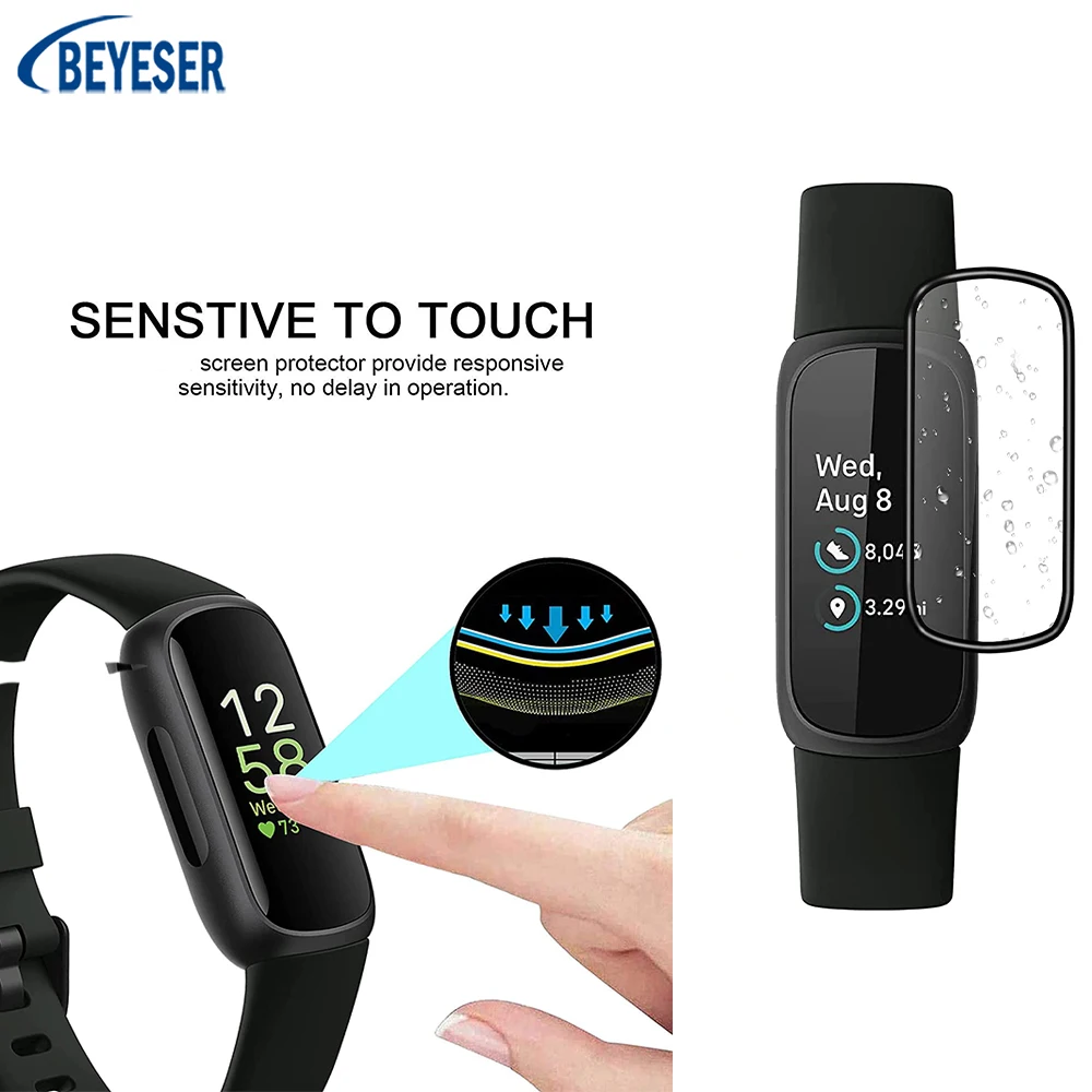 

3 Pcs Screen Protective Film For Fitbit Inspire 3 HD Anti-scratch 3D Composite Film Smart Watches Protection Accessories