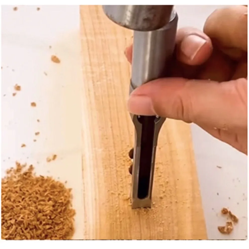 12.5mm Size Square Hole Drill Bit 1/2 Inch Shank Hollow Chisel Design Hollow Chisel Mortiser Mortising Chisel Set