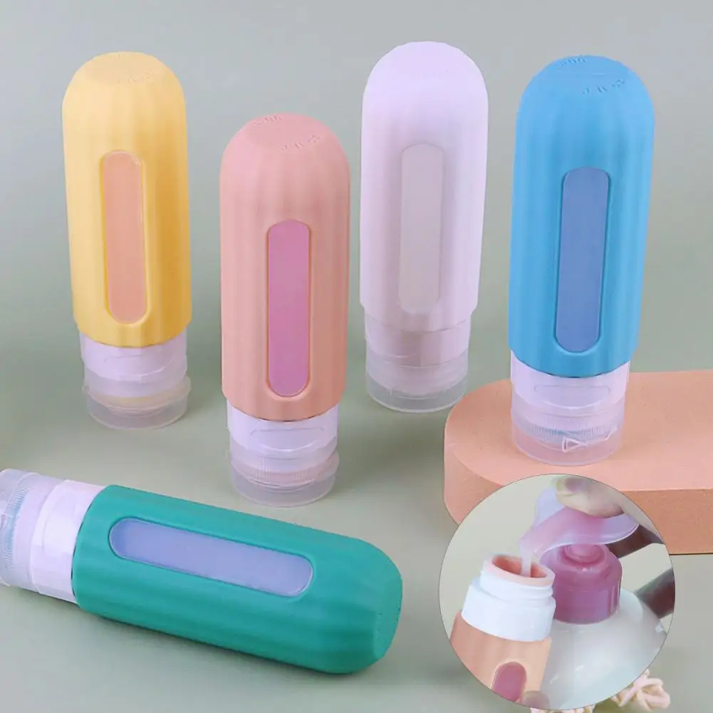 

Shampoo Empty Bottle Visible Design Reusable Good Sealing Portable Lotion Shampoo Container Silicone Empty Bottle Travel Supply