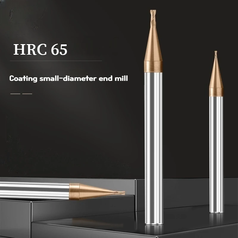 

HRC65 Micro-diameter round nose milling cutter 0.3R0.02-0.8R0.2 Titanium alloy High hard bull nose milling cutter Mold Steel
