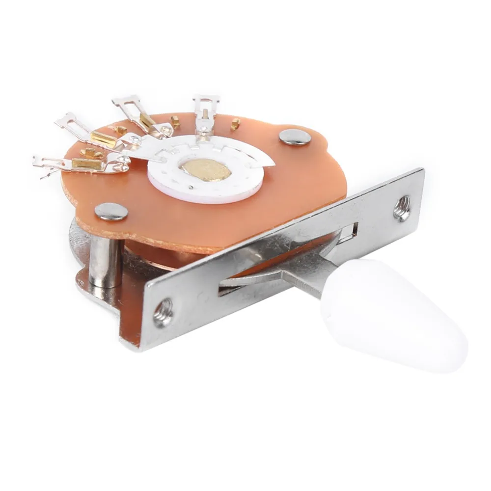 ​5-Way ​Electric Guitar Switch ​With Screws​ White/Black ​Guitar Blade Switch​ Pointed cap ​5-Way Switch​ for ST Electric Guitar