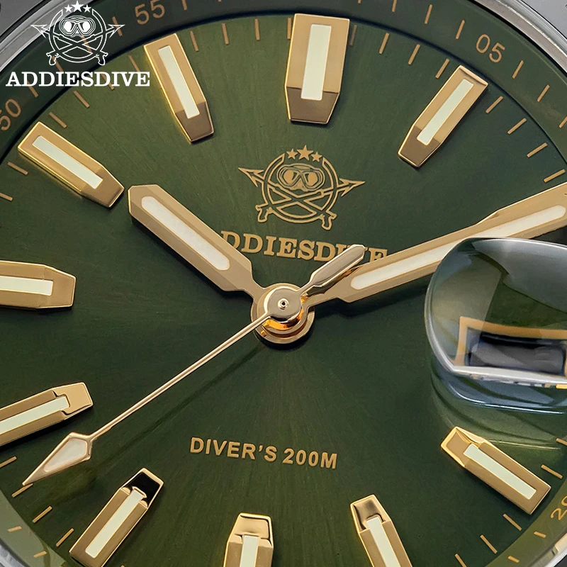 

ADDIESDIVE New Luxury Quartz Watch For Men Fashion Stainless Steel Diver Watches Calendar Display Super Luminous Male Wristwatch