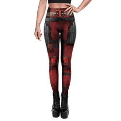 Sexy Superhero Deadpool Cosplay Leggings Deadpool 3 Costume 3D Print Women Leggings Fitness Tight Yoga Pants