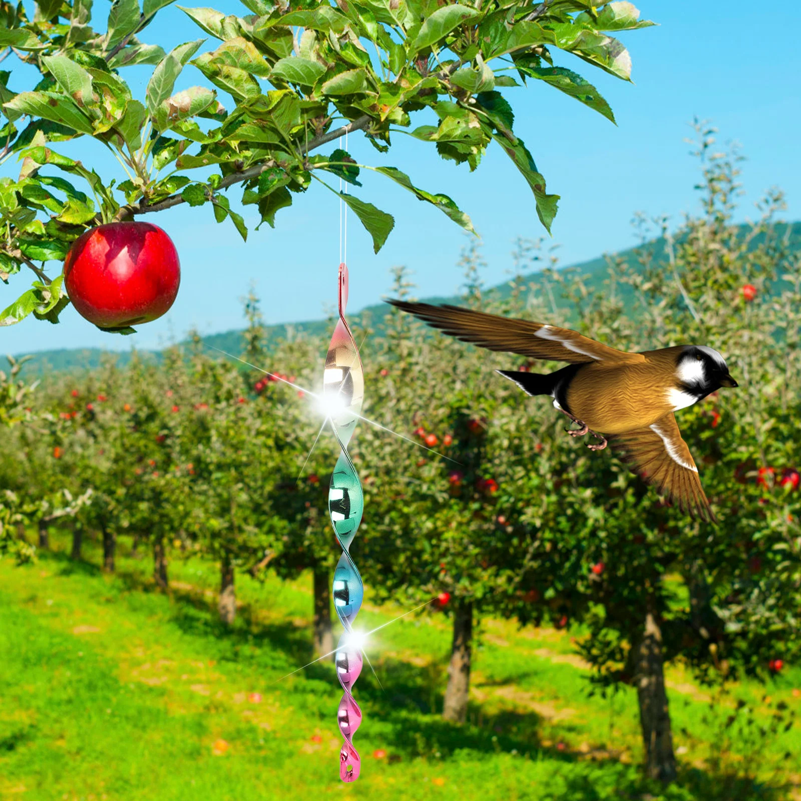 

10Pcs Swirl Bird Device Easy to Use Lightweight Spiral Rods for Outdoor Gardens and Yards Birds Spiral Rods Bird Sticks