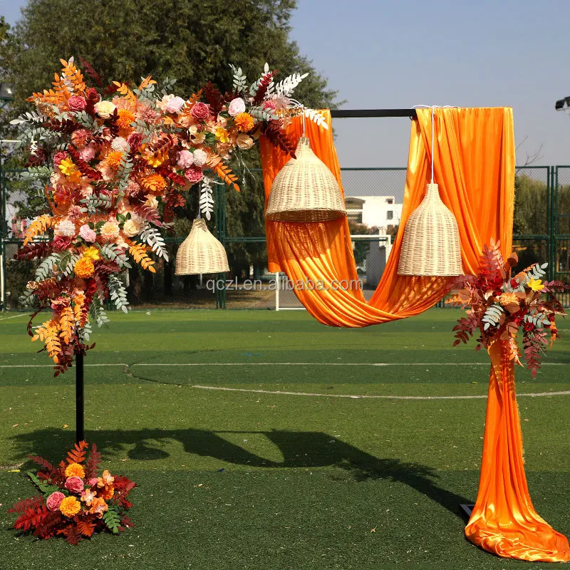 

Xin Qiulin Village Wedding Banquet Area Photo Area Scene Arrangement Iron Arch Decoration Finished Flower Art