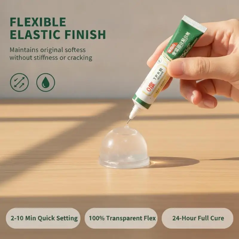 TPR Adhesive Glue 0 Degree Odorless Non-Irritating Precision Needle Tip for Home Furniture Small Repair