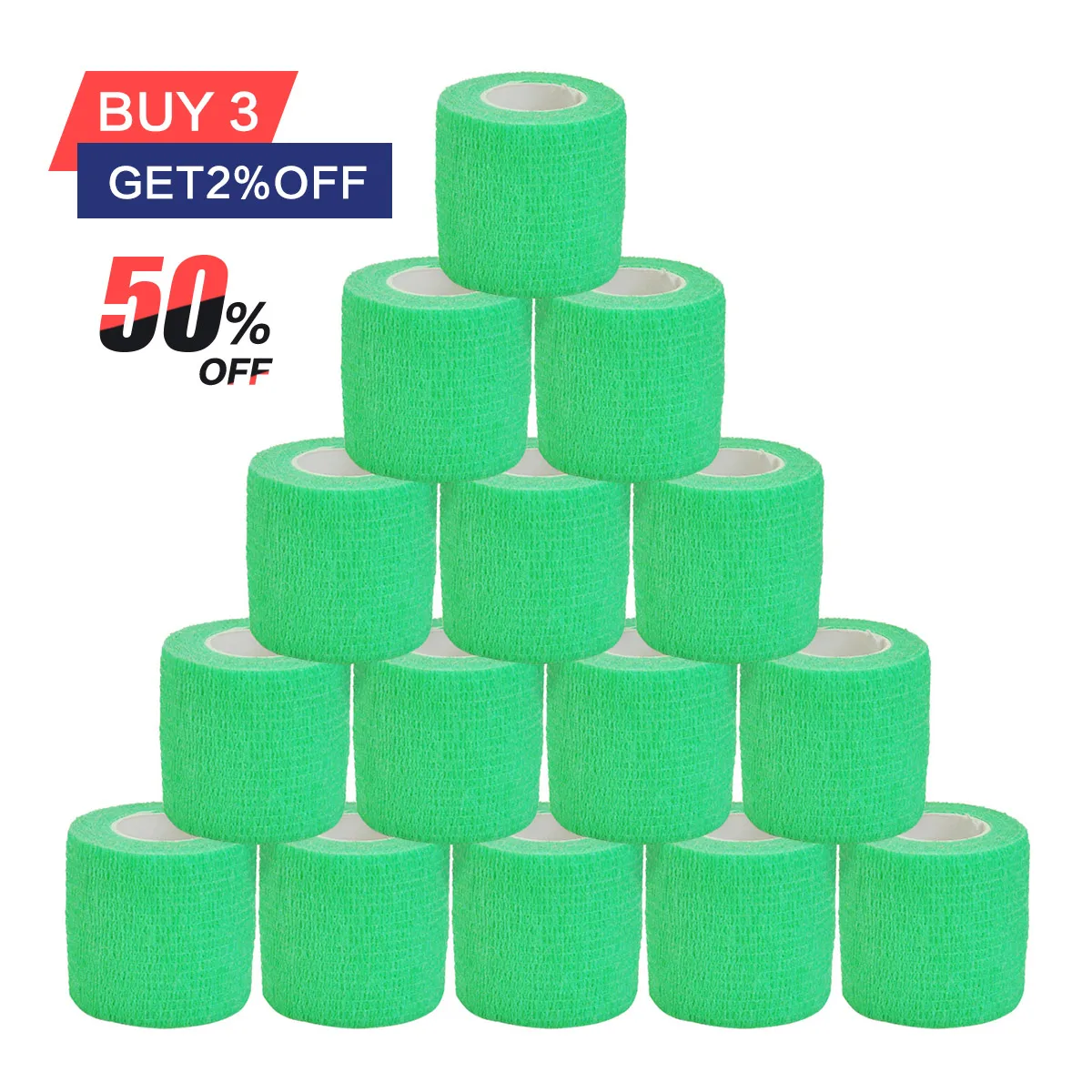 

1/6/10 pcs light green Gauze Medical Bandage Self-adhesive Breathable Elastic Bandages for Sports Fixing Finger Wrist Leg