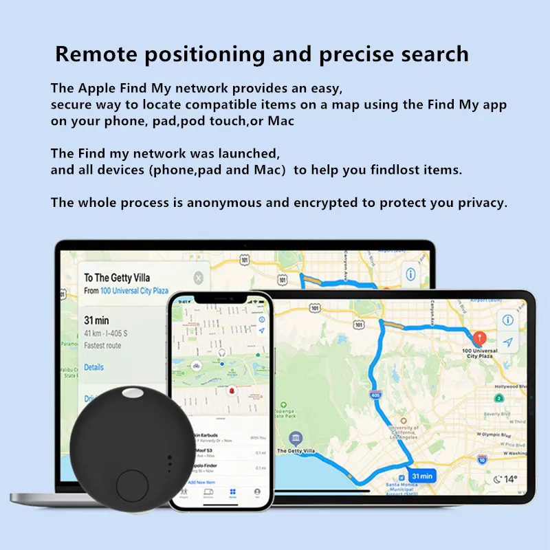 جهاز تعقب ذكي AirTag مزود بتقنية البلوتوث ونظام تحديد المواقع العالمي لـ Apple Find My App-Global Positioning Locator Tag لمفاتيح أمتعة الحيوانات الأليفة