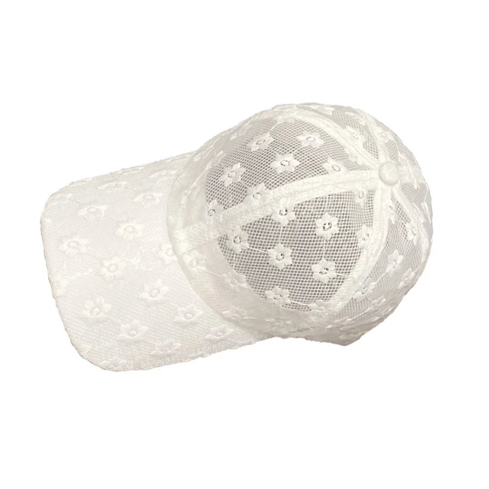 

Peaked Cap Hollow Lace Breathable Mesh Sunshade Hat White Vacation Fashion Baseball Cap Summer Sun Protective Portable Travel