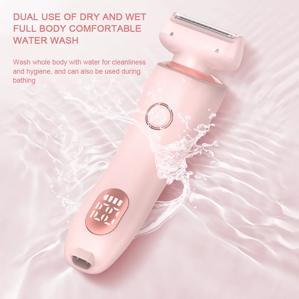 2 in 1 Electric Hair Remover for Women Painless Eyebrow Bikini Trimmer Portable Cordless Body Facial Leg Hair Remover USB Shaver