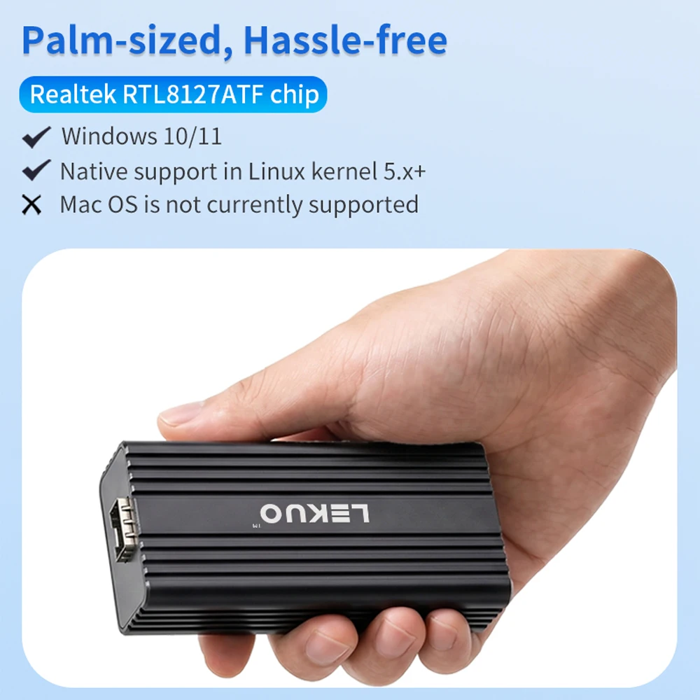 Karta sieciowa Lekuo Single Port 10G SFP+ PCIe Realtek RTL8127ATF kompatybilna z Thunderbolt 3/4/5, Win/Linux, do NAS i stacji roboczych — zdjęcie produktu 4