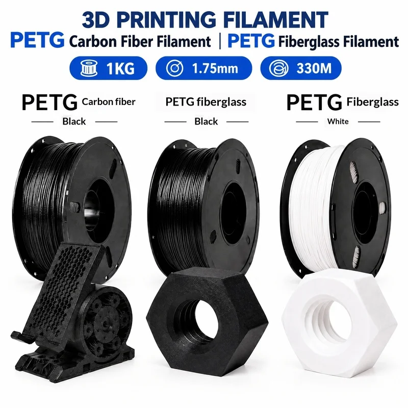 Lanbo 3D Printing Filament PETG Carbon fiber Glass Fiber 1.75mm 1KG 330M High Strength Rigid Engineering Material Low Shrinkage