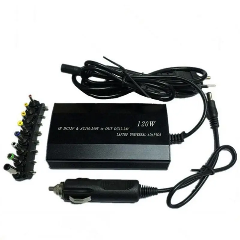 Stylish-2X Universal 120W 34 Tips Car Home Power Supply Adapter For Laptop Notebook EU Plug