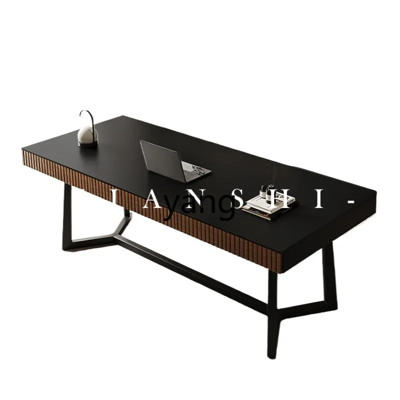 LH retro minimalist desk home solid wood study living room large long desk high-end computer desk