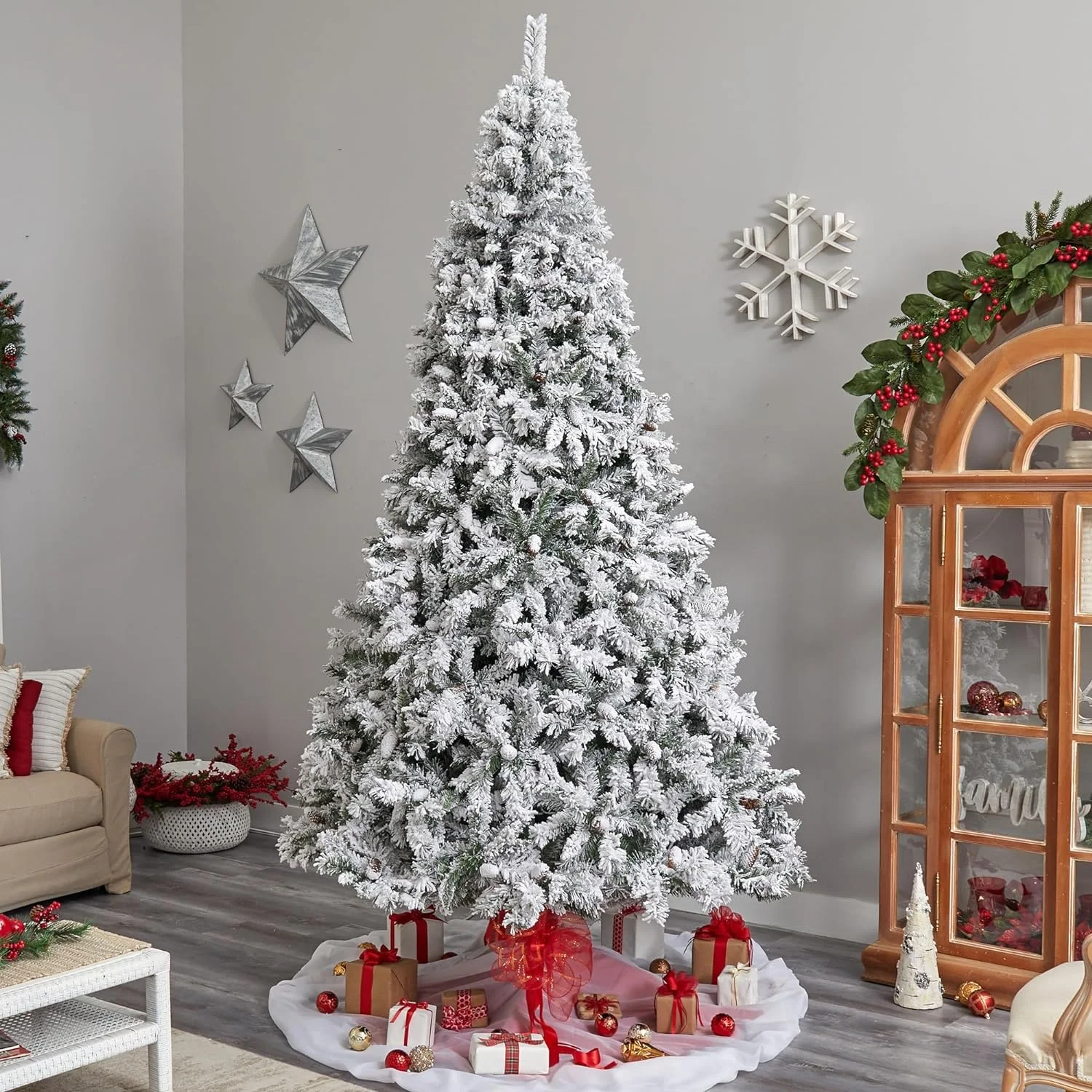 

Best Choice 10 Ft/300 CM PVC Artificial Snowflake Christmas Tree for Xmas Decoration
