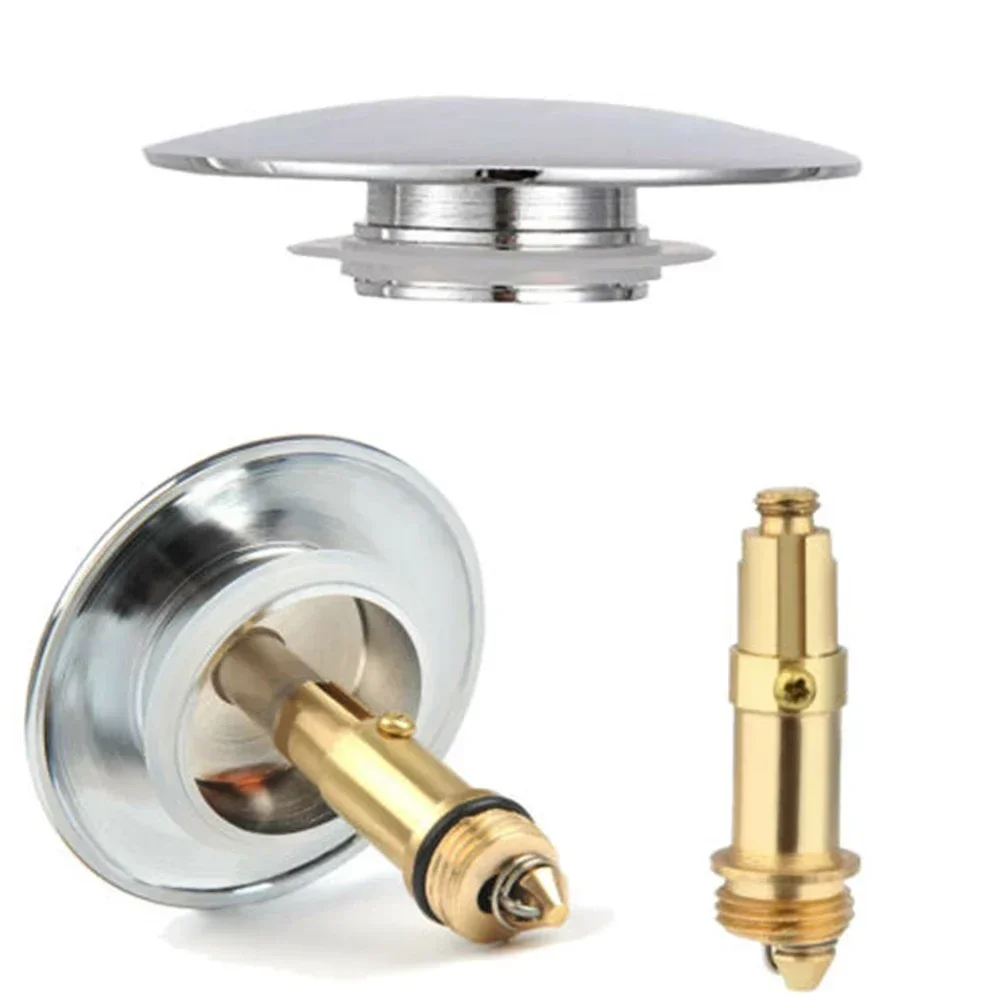 Sink Fitting Bouncing Core Sink Drain Stopper Solid Brass Easy Pop-up Design Kits M16x1.5 M8 Screw Thread Sink